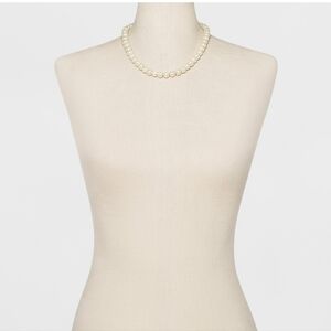 New!Elegant Short Faux Pearl Classic Glass Plastic Bead Necklace Y2K Cottagecore